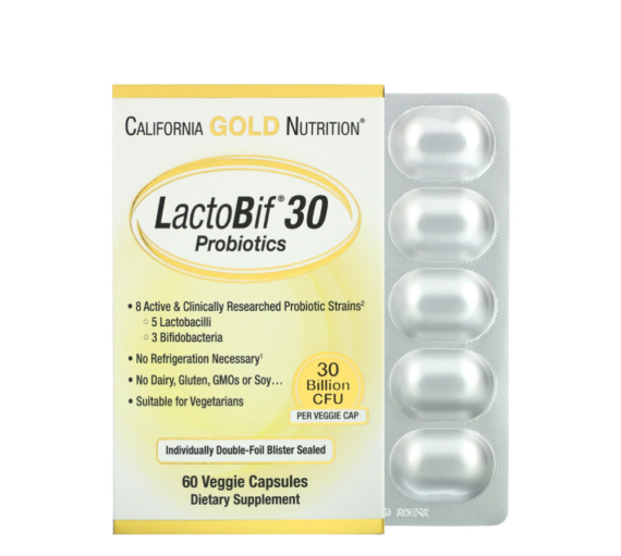 LactoBif Probiotics, 30 Billion CFU, 60 Capsules